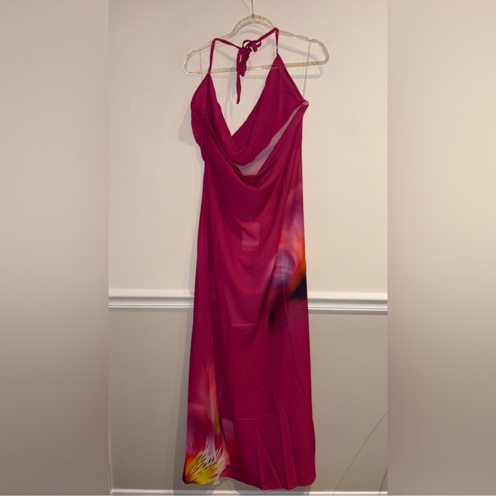 Peppermayo NWT Fantasy Maxi Dress Pink Tropical Sz 10 - Picture 5 of 9